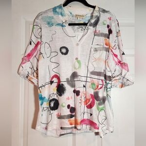 Impulse California Colorful Abstract Women's Top M